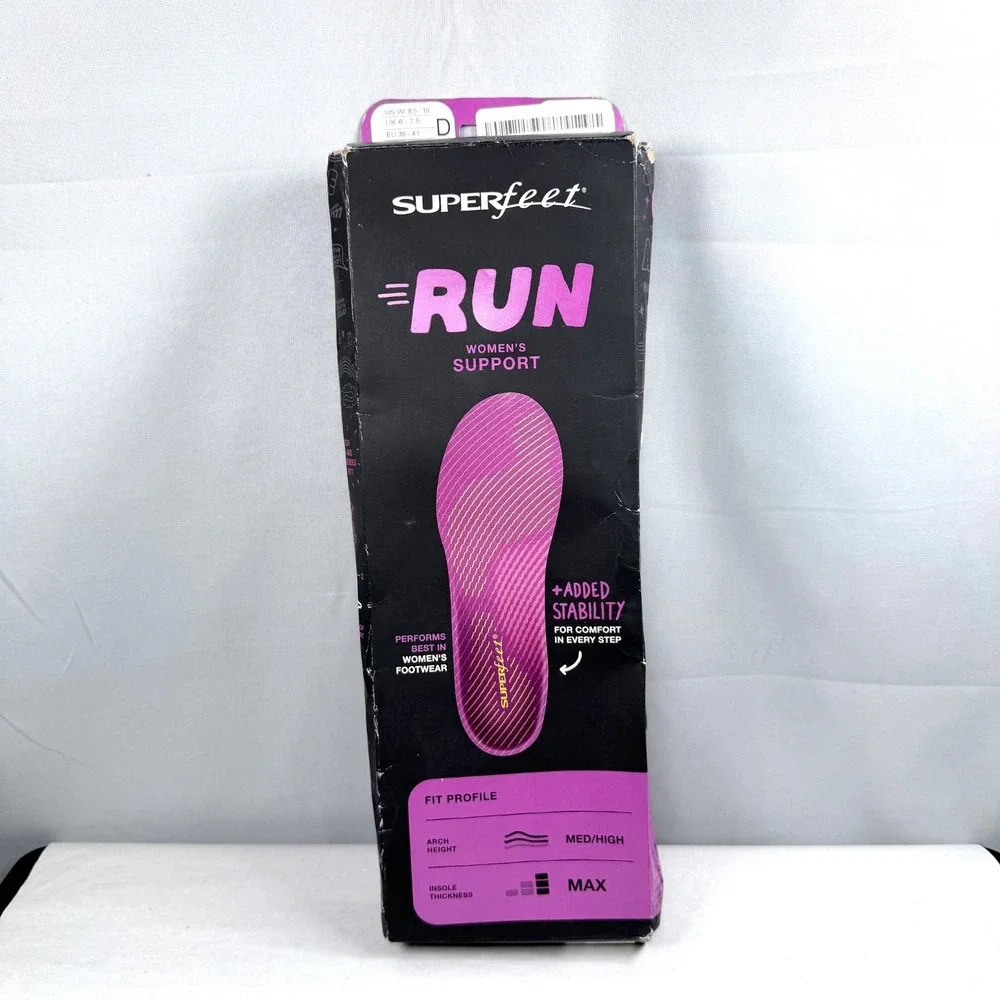 SuperFeet Run Women's Support Support Shoe Insoles Med/High / D / Size 8.5-10